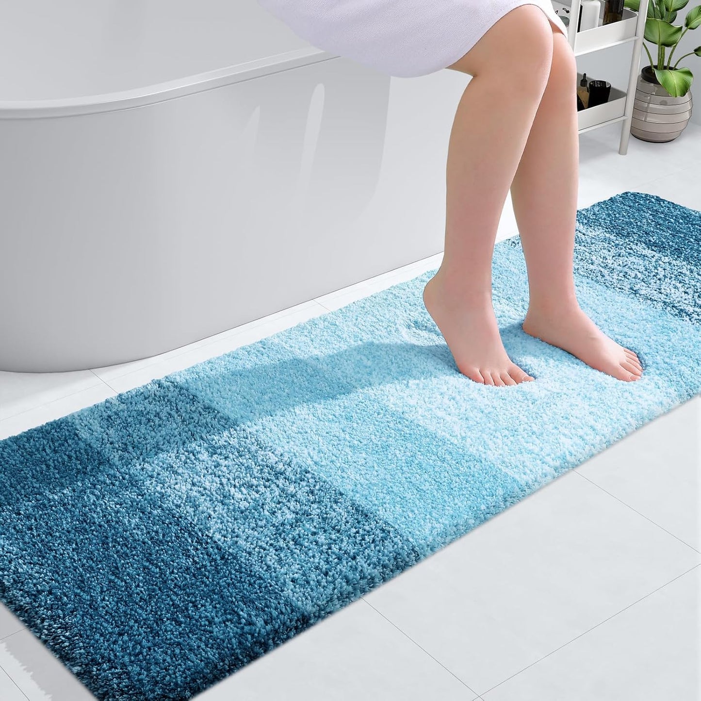 OLANLY Bathroom Runner Rugs 59x20, Soft Microfiber Mats