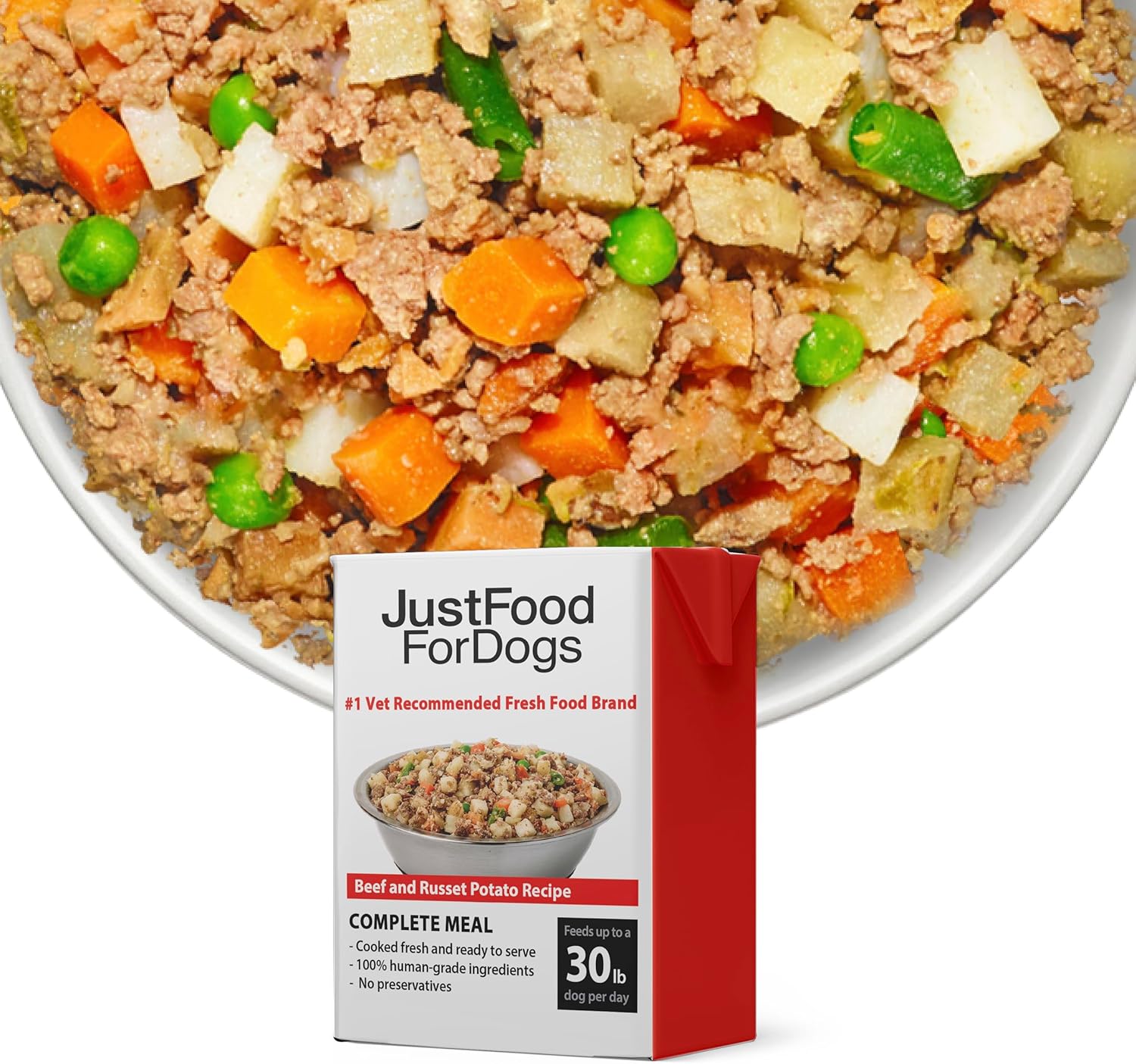 JustFoodForDogs Beef & Russet Potato Wet Dog Food for Health