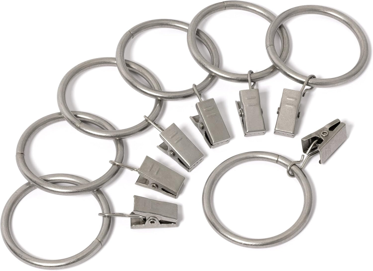 Satin Nickel Curtain Rings - Securely Hang Your Curtains!
