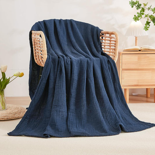 EMME Cotton Blanket Twin XL Soft Muslin Lightweight Layering