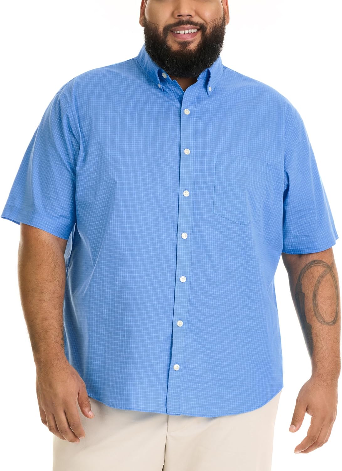 Big and Tall Wrinkle Free Short Sleeve Button Down Shirt
