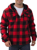 Men's Flannel Shirt Jacket Fleece Sherpa Lined Plaid - Warm Winter