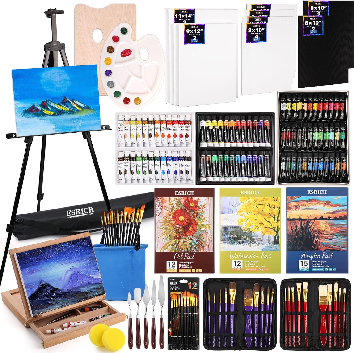 ESRICH 141PCS Deluxe Artist Painting Set for All Skill Levels