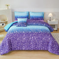 Girls Full Size Tie Dye Comforter Set Blue Purple Ombre - Cozy