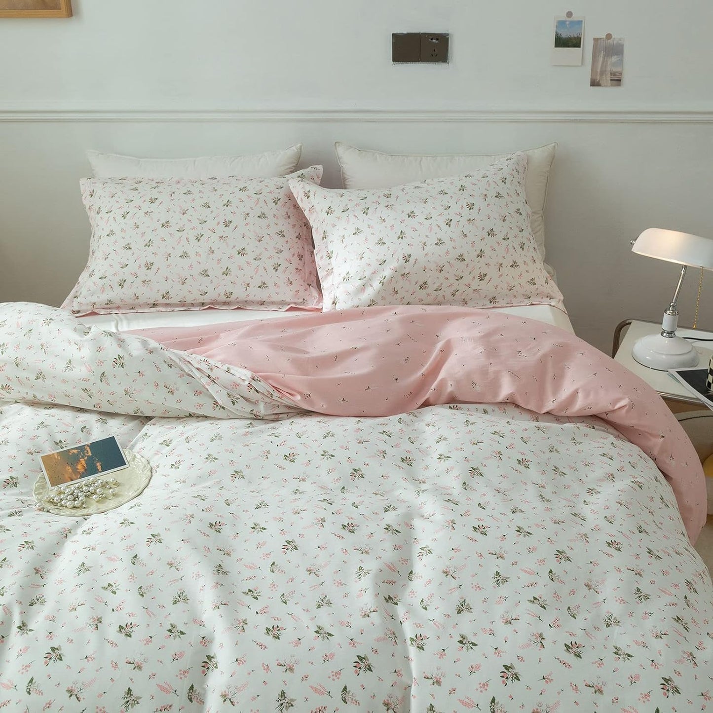Chic Floral Duvet Cover Set for Full Size Bedding Aesthetic