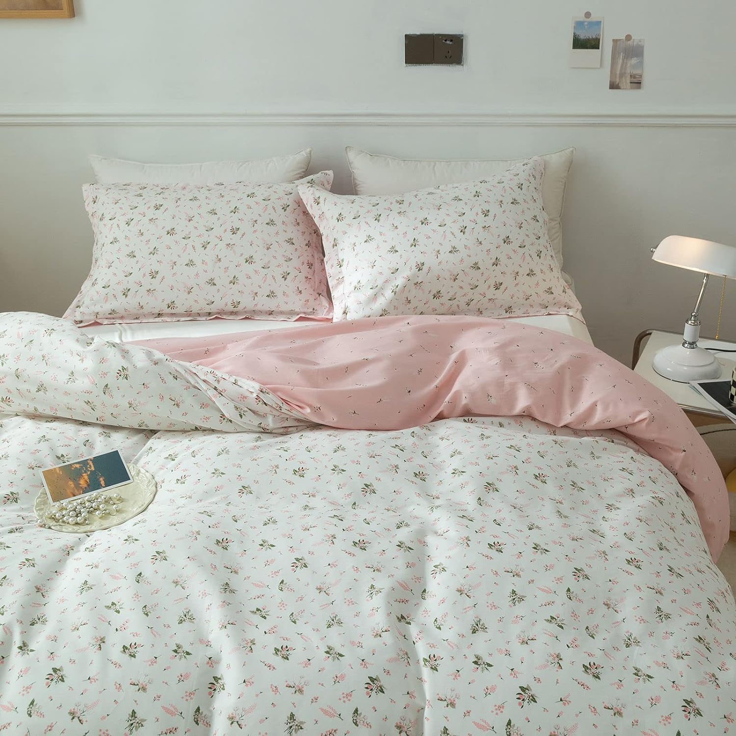 Chic Floral Duvet Cover Set for Full Size Bedding Aesthetic