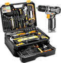 Tool Kit Box Drill Set for Home Mechanics with 12V Cordless Drill