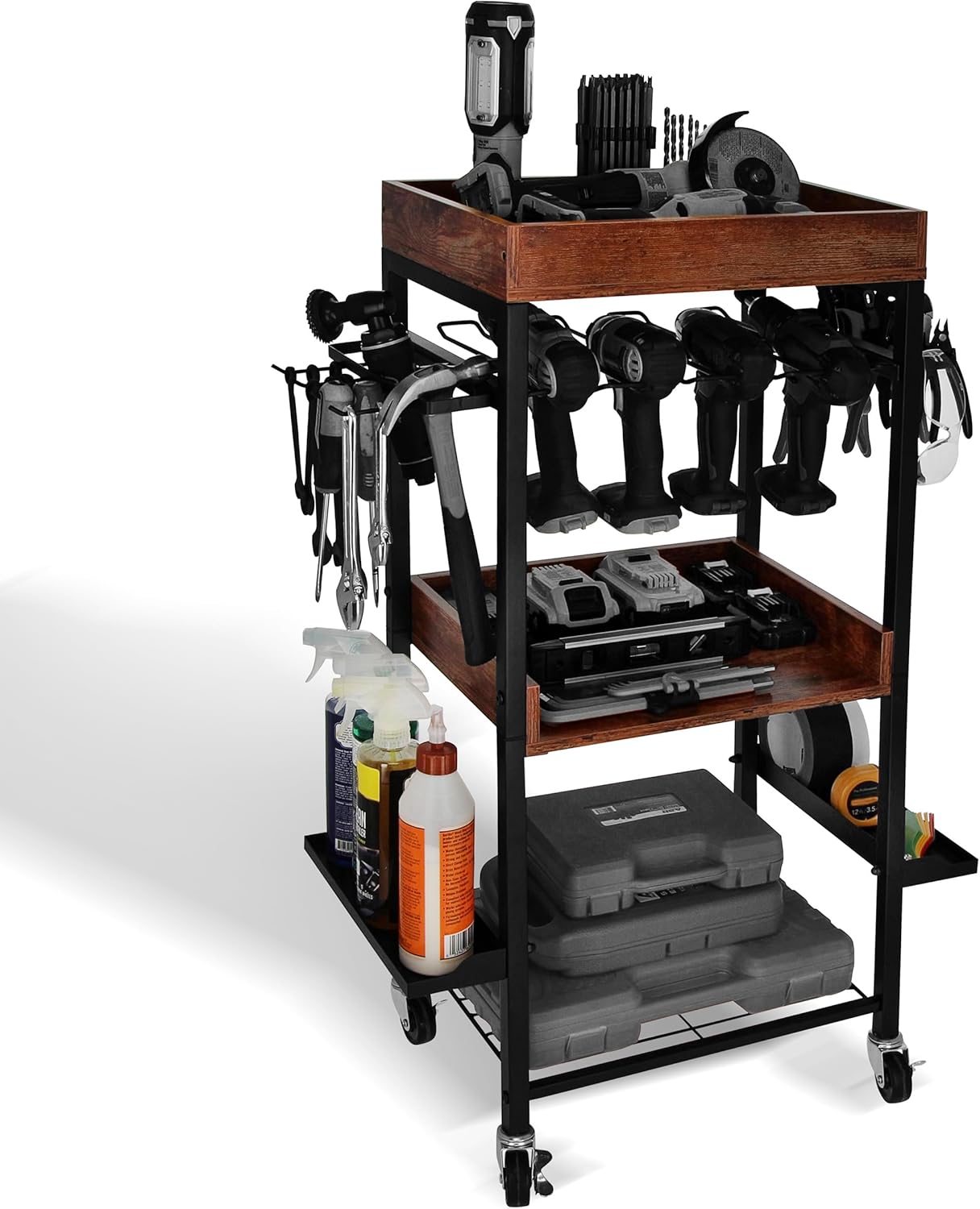 4-Level Rolling Drill Storage Cart