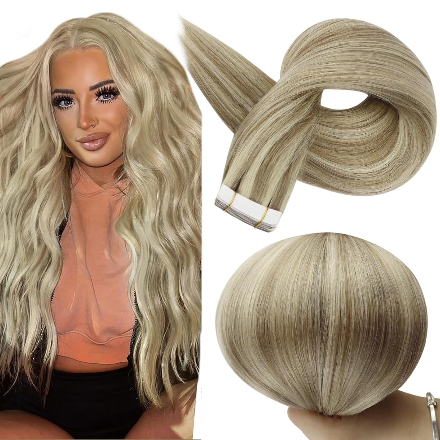 Full Shine Tape in Hair Extensions 24 Inch Real Human Hair