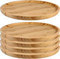 12 in Bamboo Round Platter 5 Pack - Durable Natural Serveware