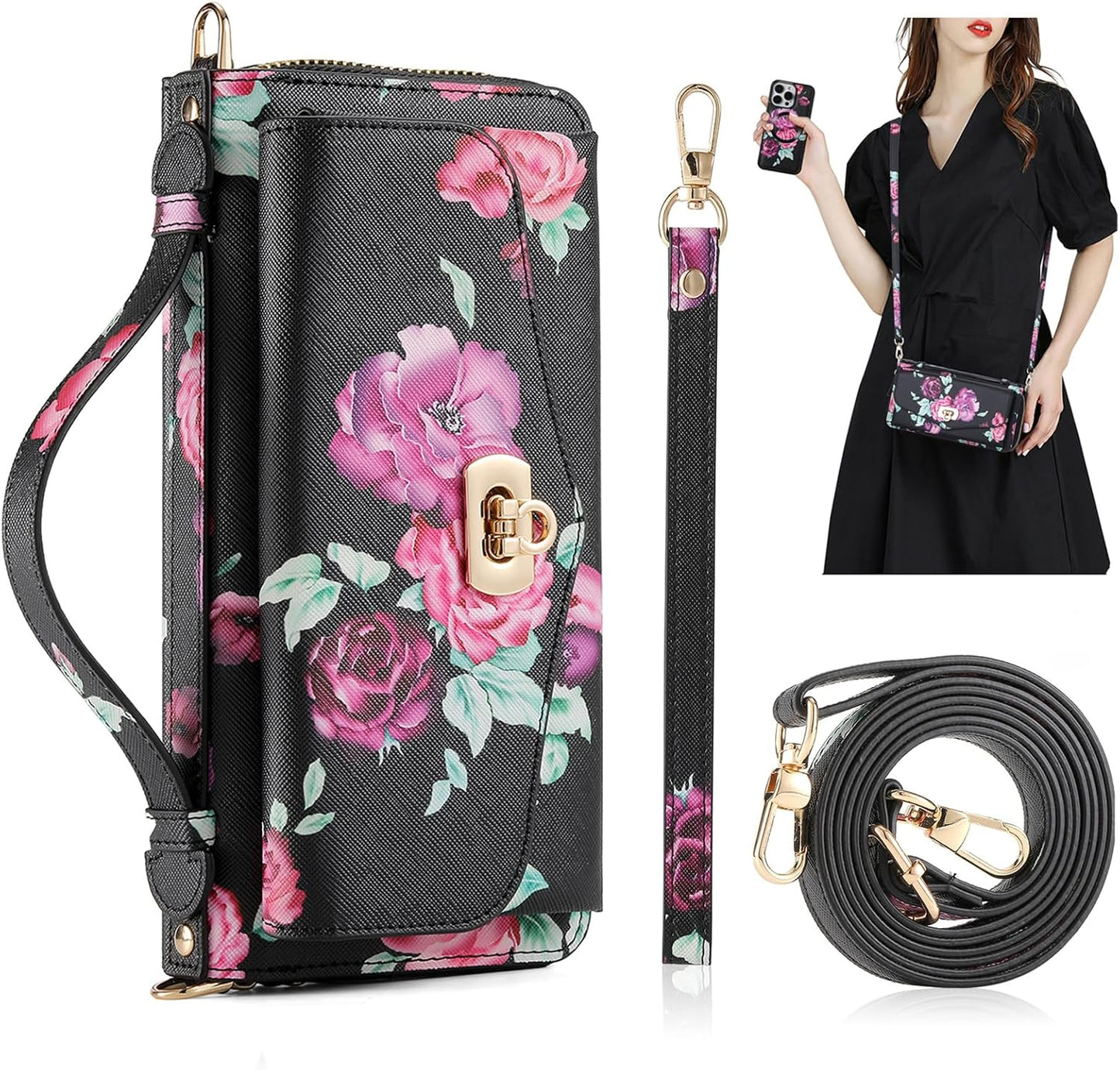 Crossbody Wallet Case for iPhone 16 Pro Max by REEGINCH