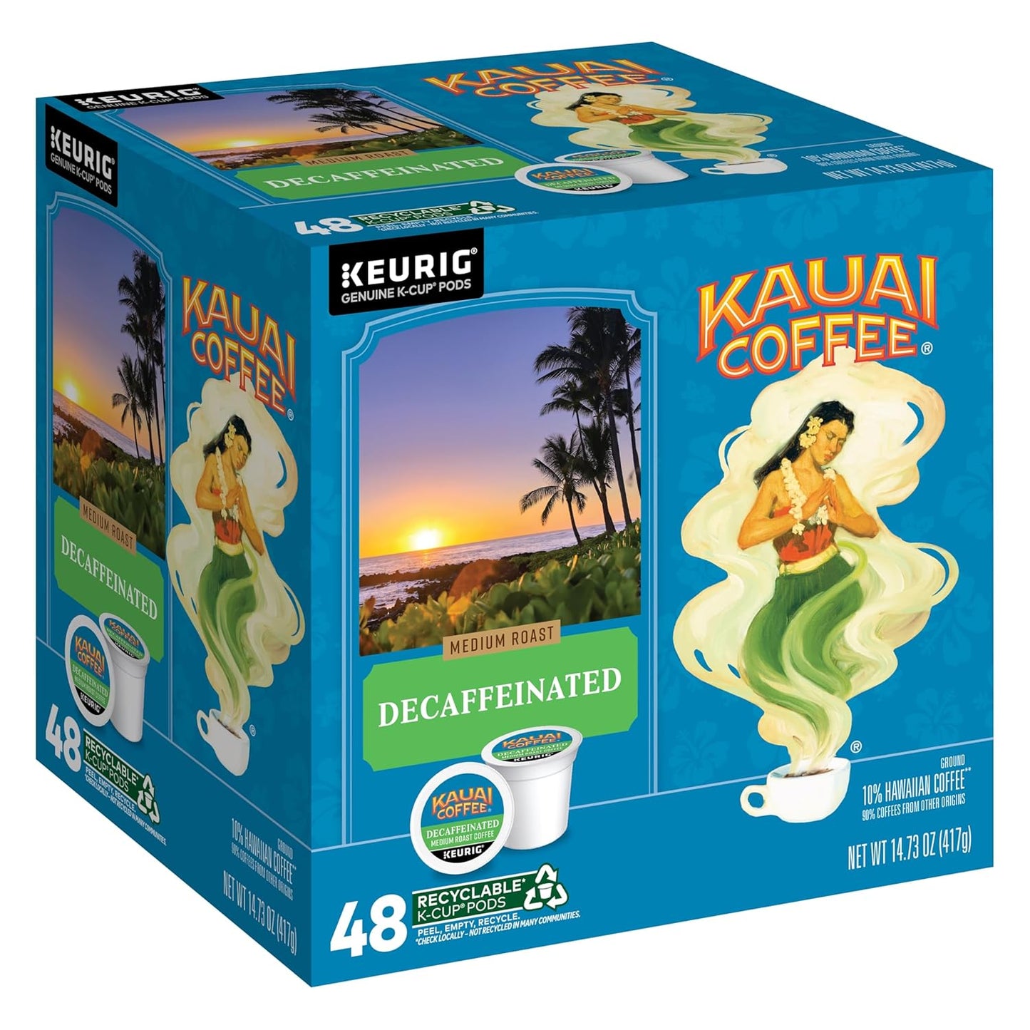 Kauai Coffee K-Cup Pods for Keurig Brewers - Decaf Medium Roast