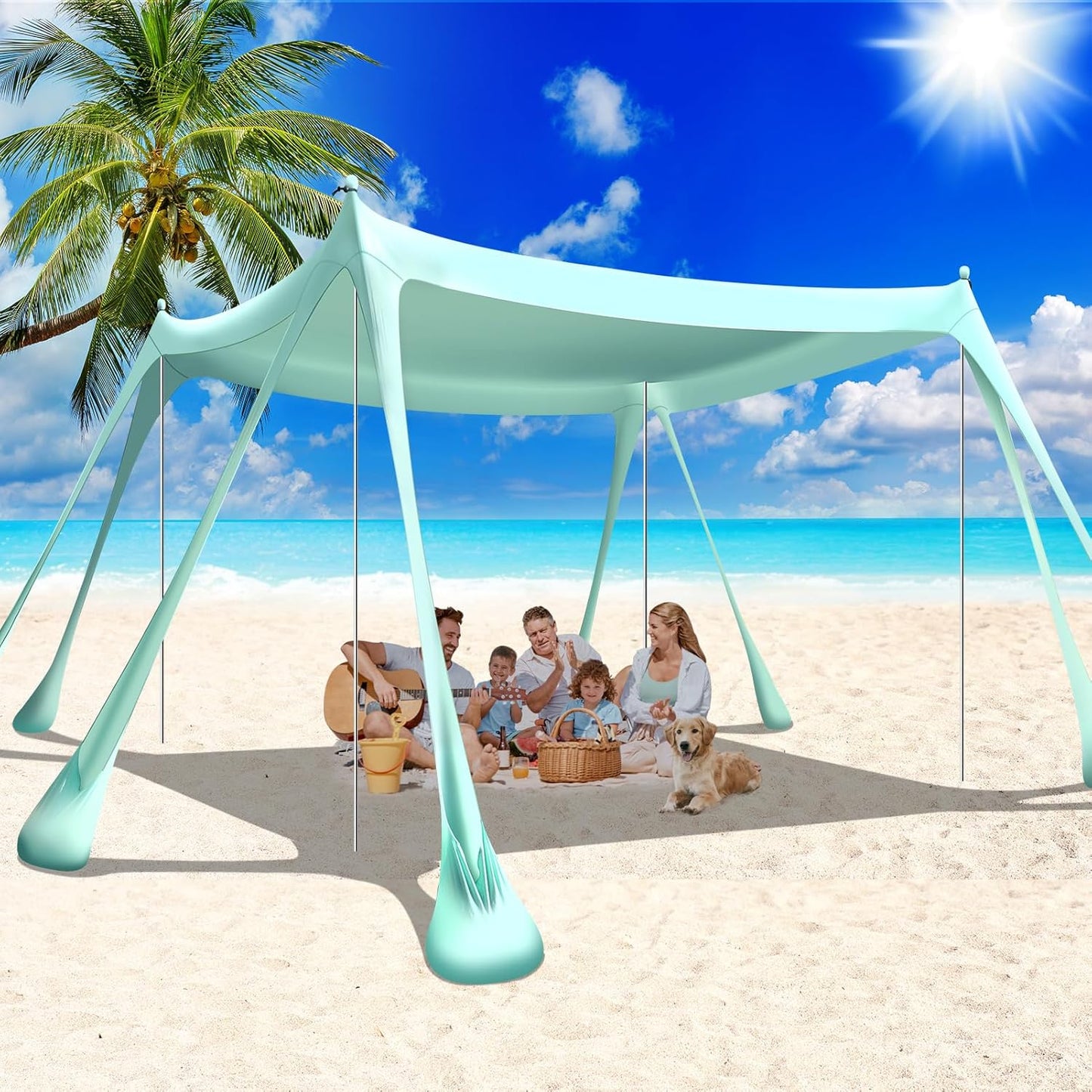 Large Beach Tent Canopy Pop Up Shade with UPF50+ Protection