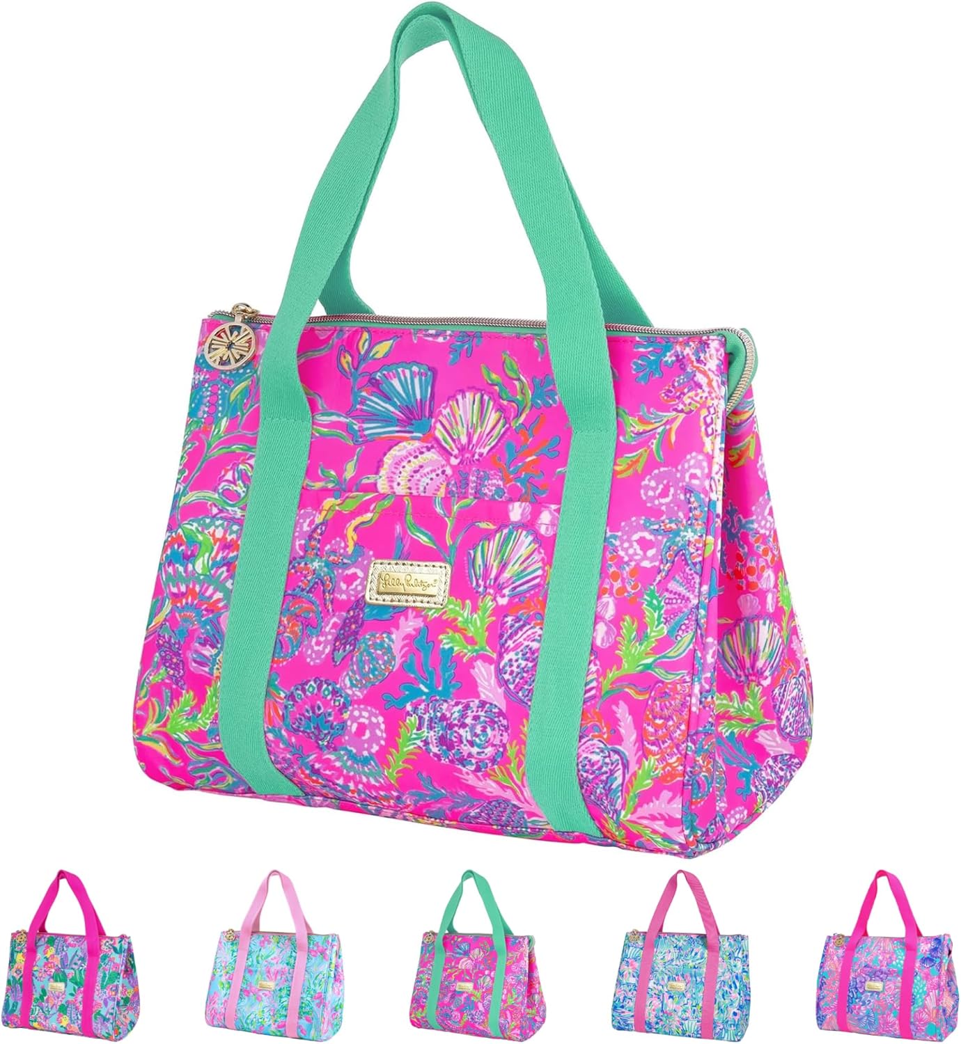 Lilly Pulitzer Cute Lunch Bag for Women, Insulated Tote Bag