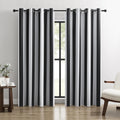 100% Blackout Curtains Black and White Stripe - Thermal Noise Reducing