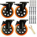 6 Inch Caster Wheels Heavy Duty Casters Load 2800 Lbs - Silent Swivel