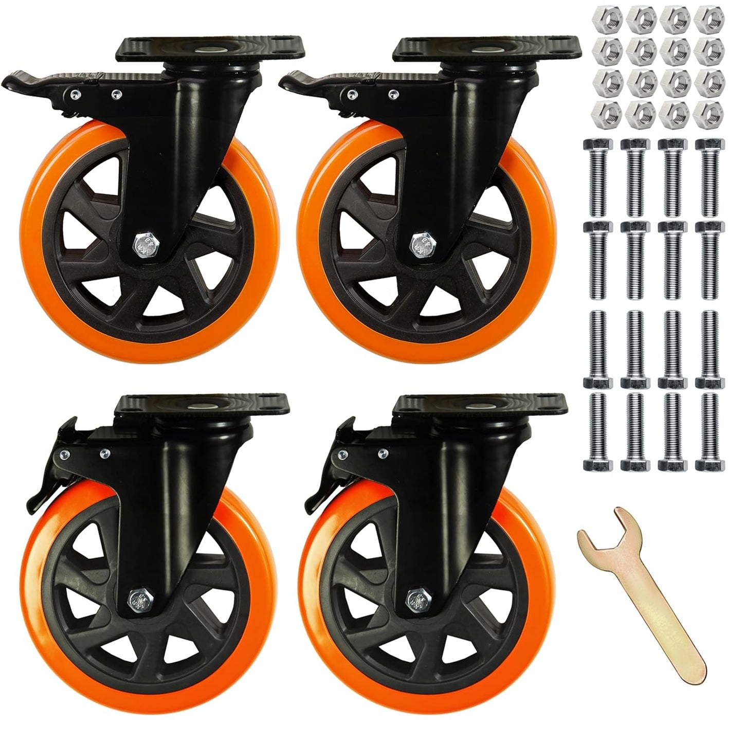 6 Inch Heavy Duty Caster Wheels for Workbench and Furniture