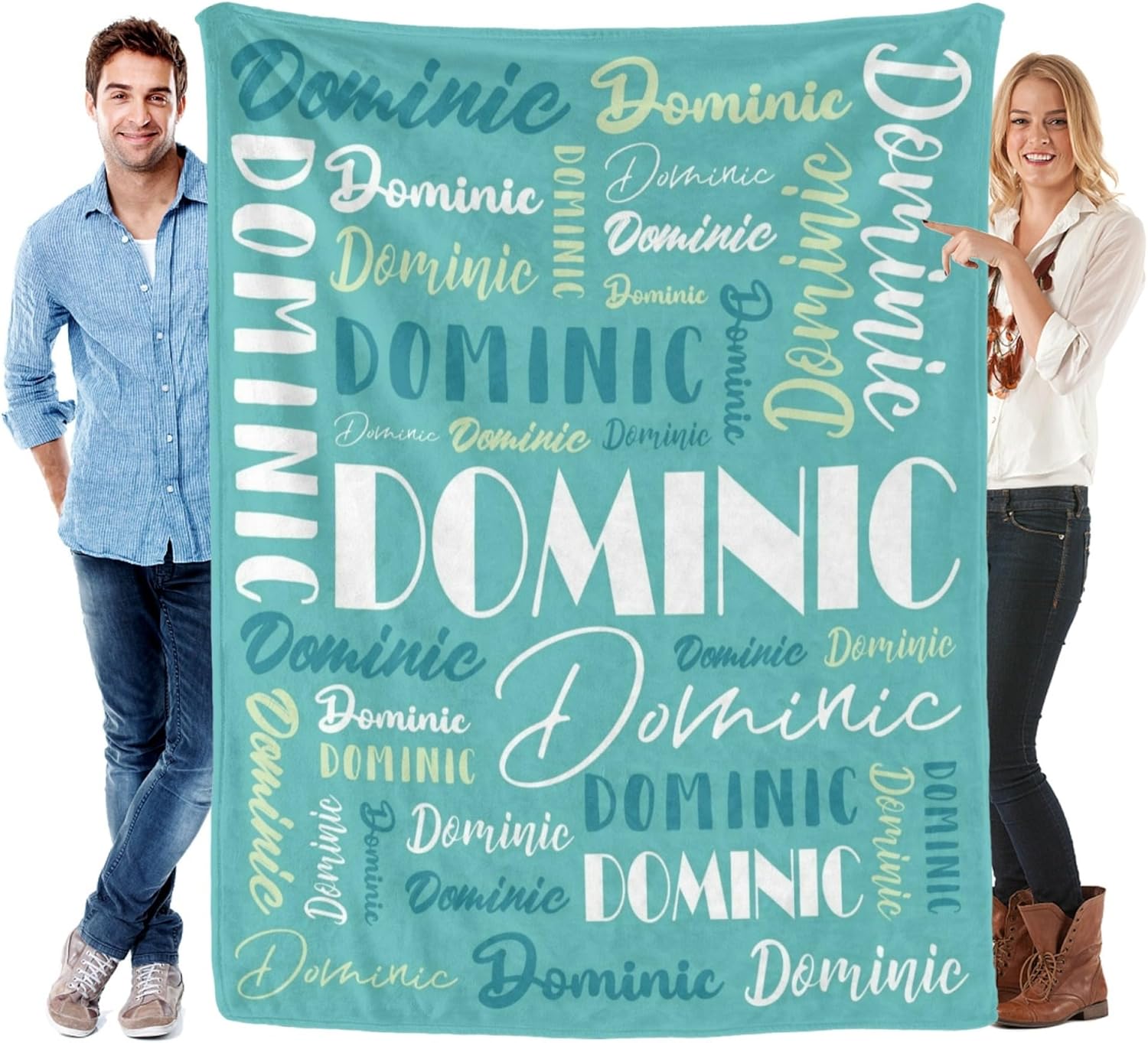 Personalized Name Blanket for Adults and Kids - Custom Flannel Throw
