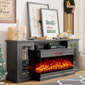 75 in Fireplace TV Stand with 3-Sided Glass Electric Fireplace