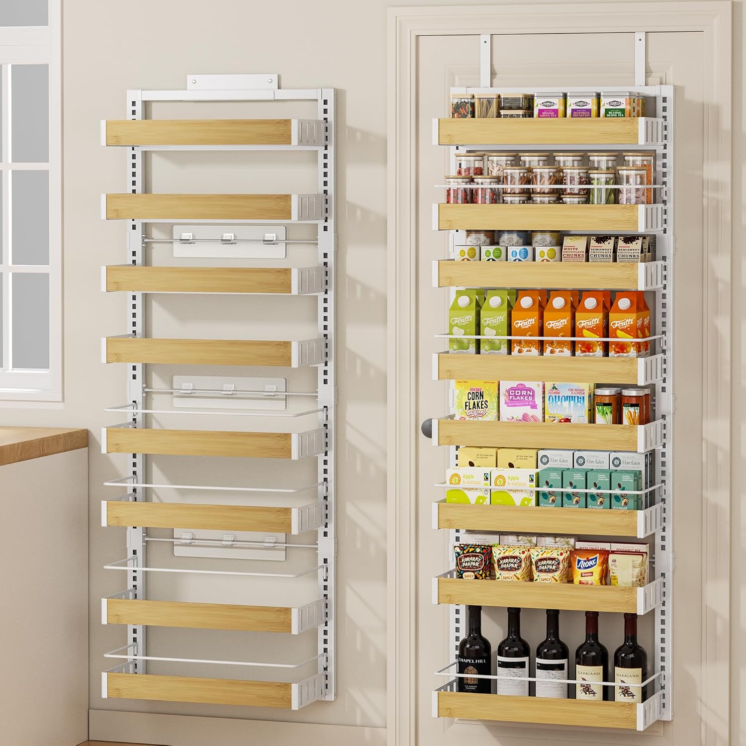 8 Tier Over The Door Pantry Organizer for Kitchen Storage
