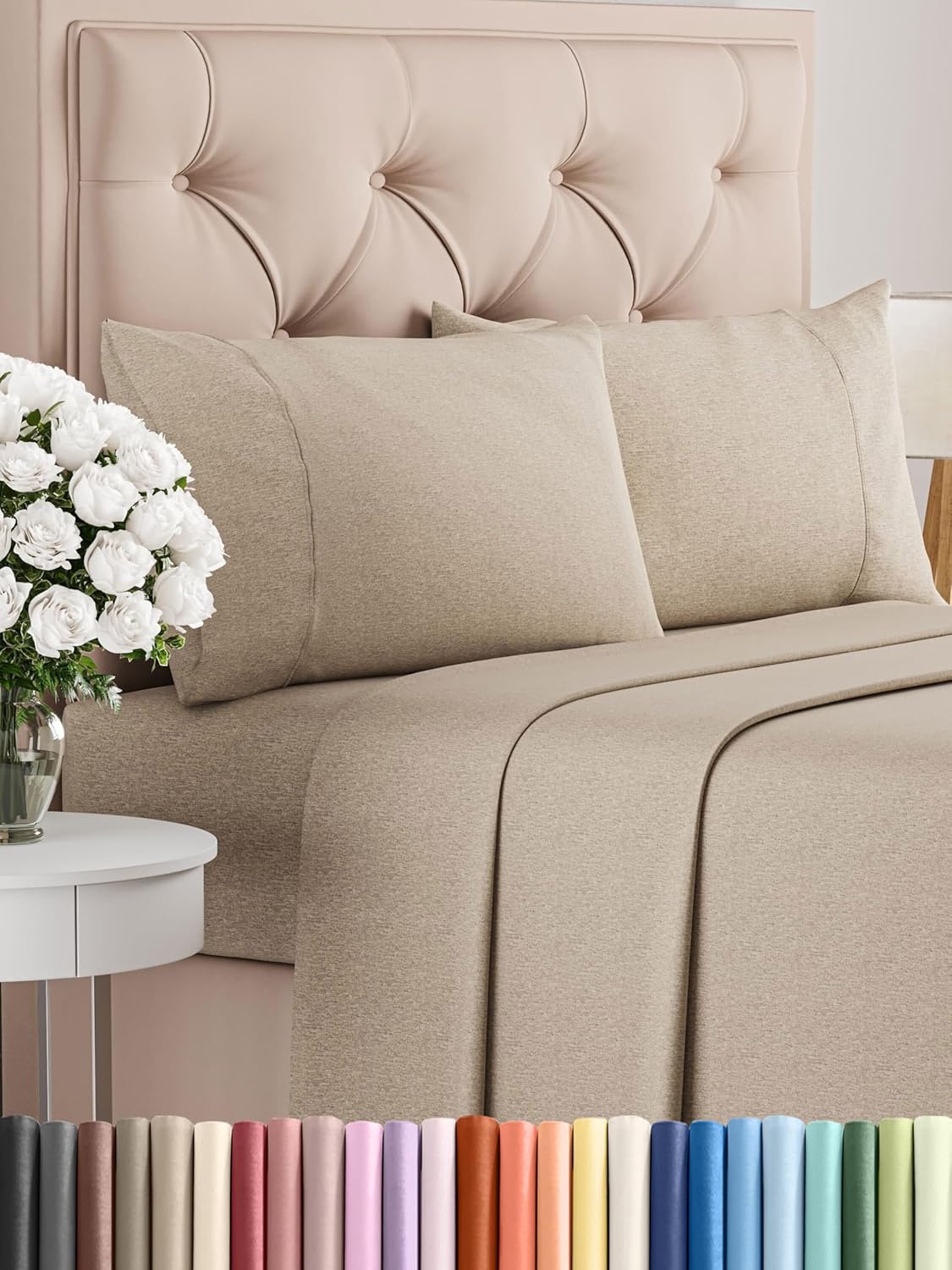 Queen Size 4 Piece Sheet Set - Soft, Breathable & Cooling Sheets