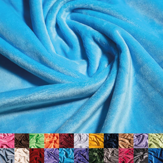 Ultra-Soft Aqua Minky Fabric for Blankets and Apparel Projects