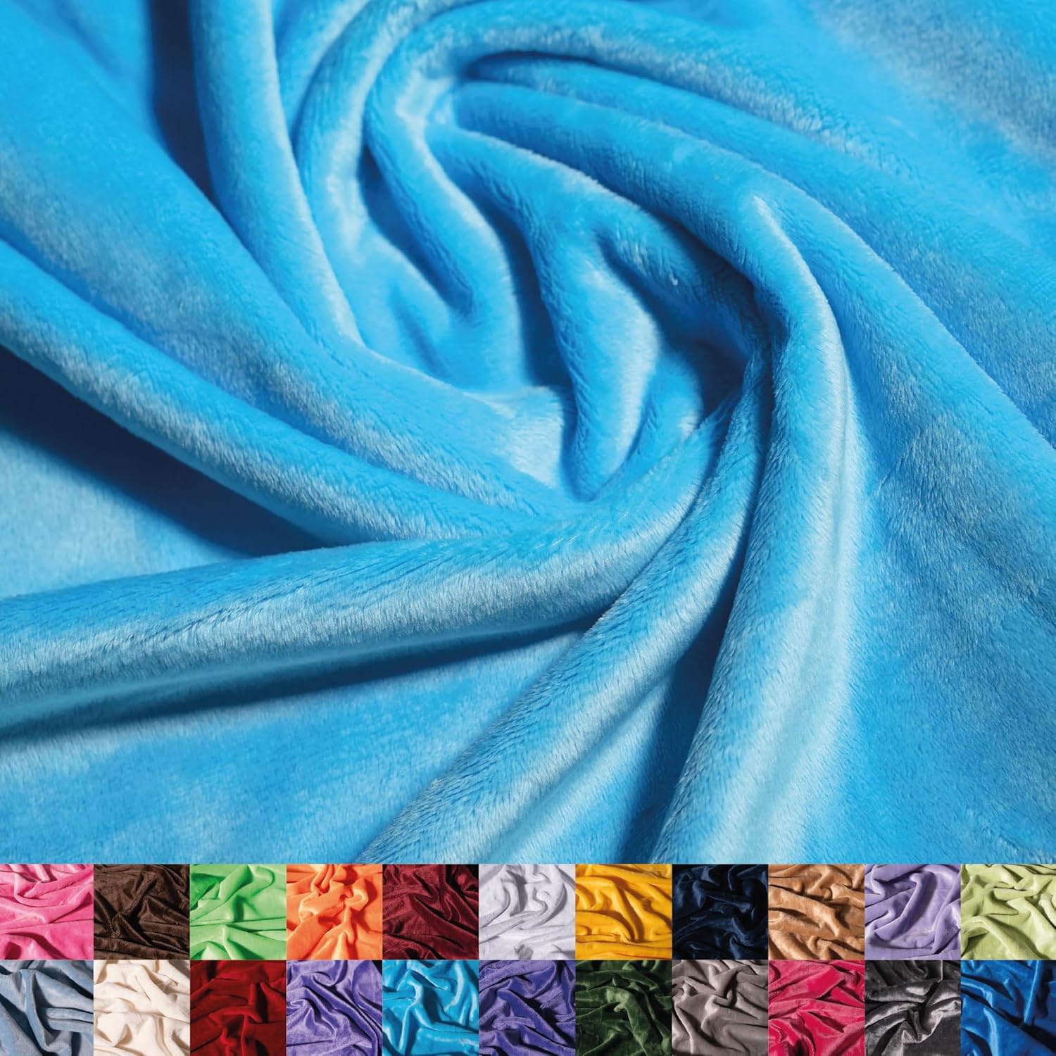 Ultra Soft Aqua Minky Fabric for Blankets and Apparel Projects