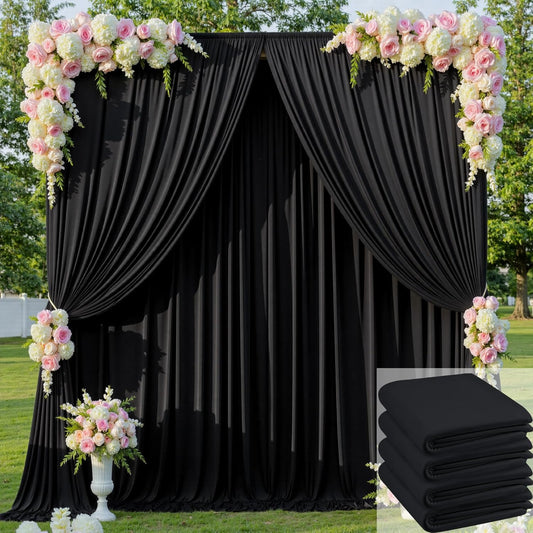 20ftx12ft Wrinkle Free Black Backdrop Curtain for Parties