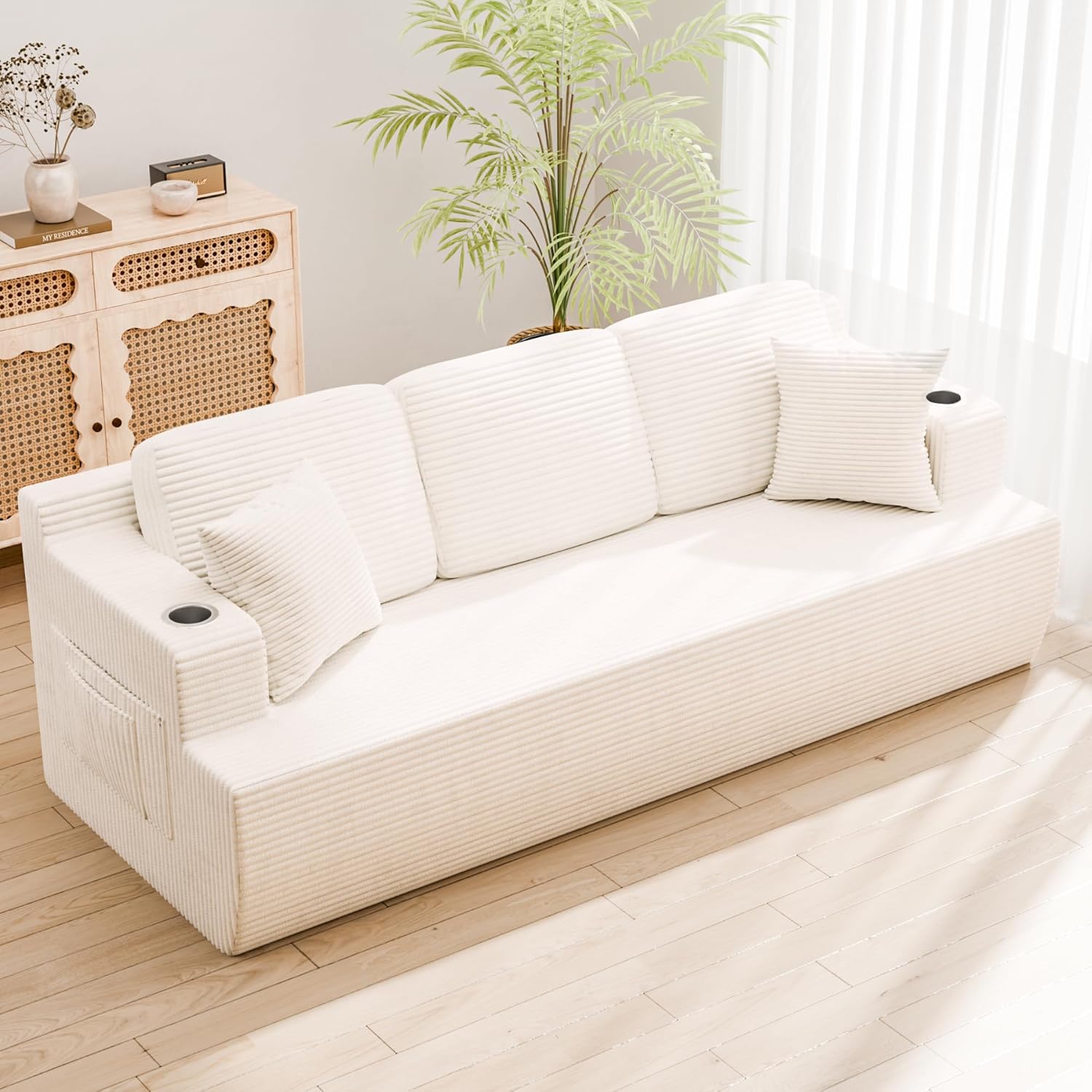 Homall 87 Boneless Sofa Couch with Extra Deep Seats and Storage