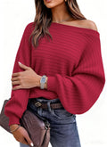Fall Sweaters for Women Oversized Boat Neck Pullover - Cozy Chic