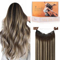 Wire Hair Extensions Balayage Chocolate to Honey Blonde 12 in - Fast