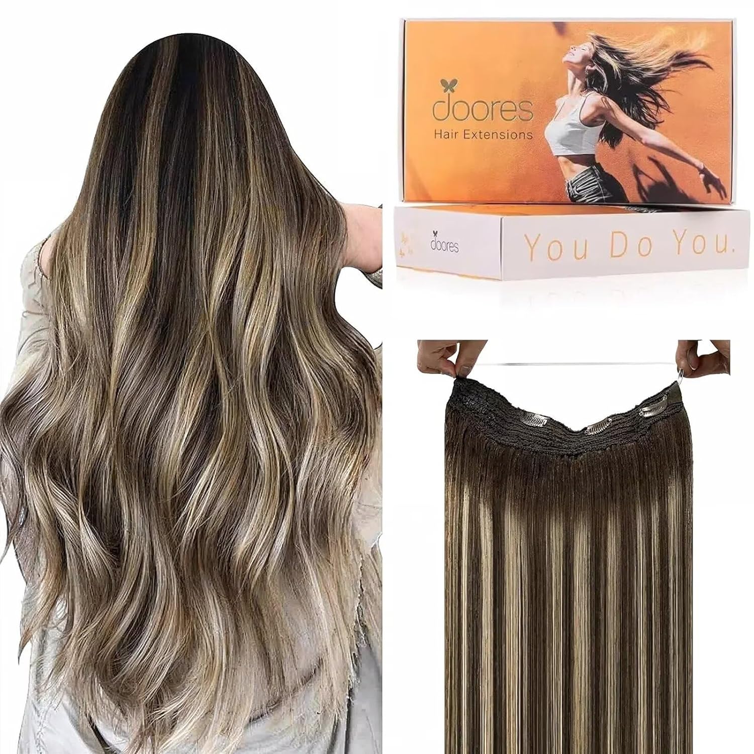 DOORES Wire Hair Extensions for Effortless Volume and Length