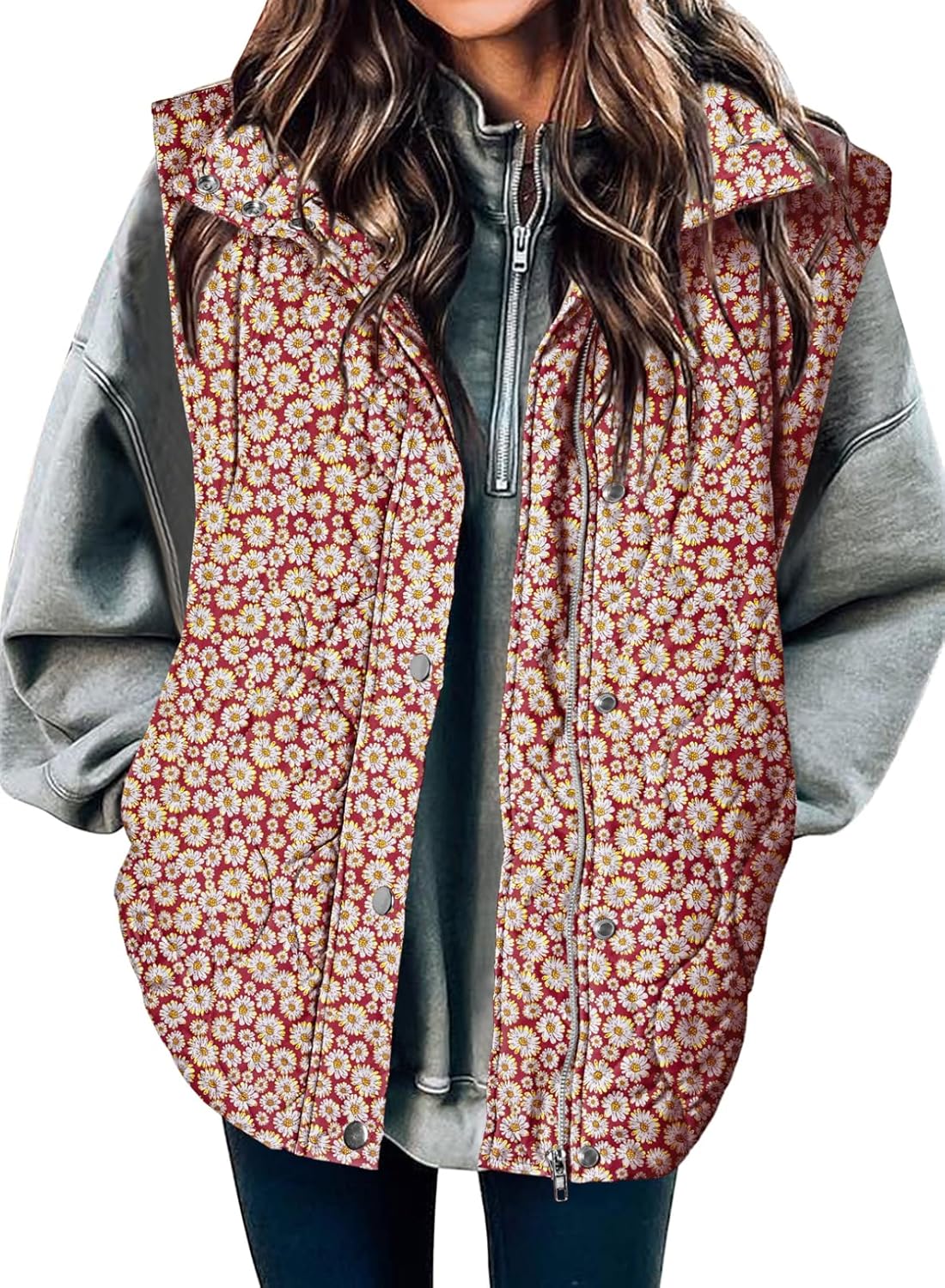 Lightweight Quilted Cropped Puffer Vest for Women in Fall