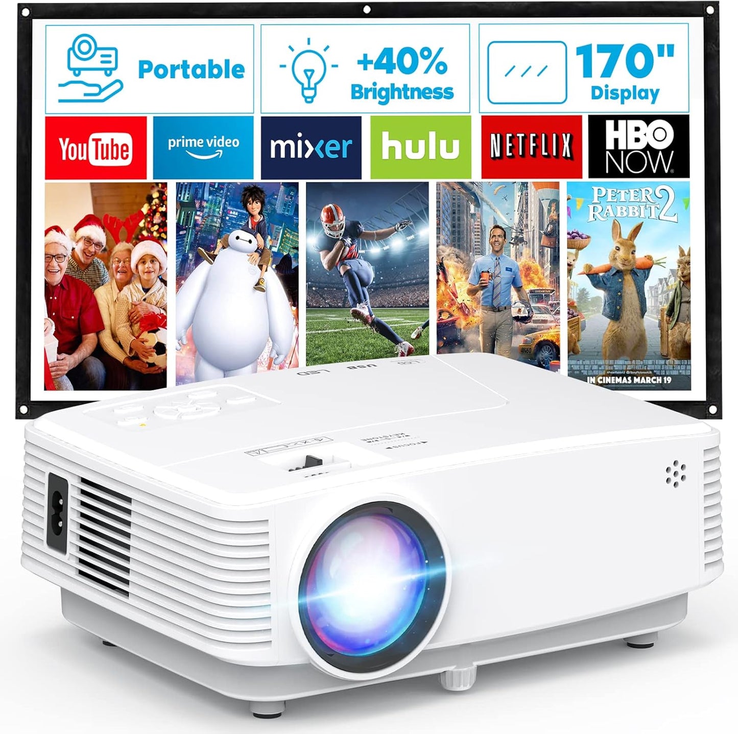 Portable HD Mini Projector - Ultimate Movie Experience!