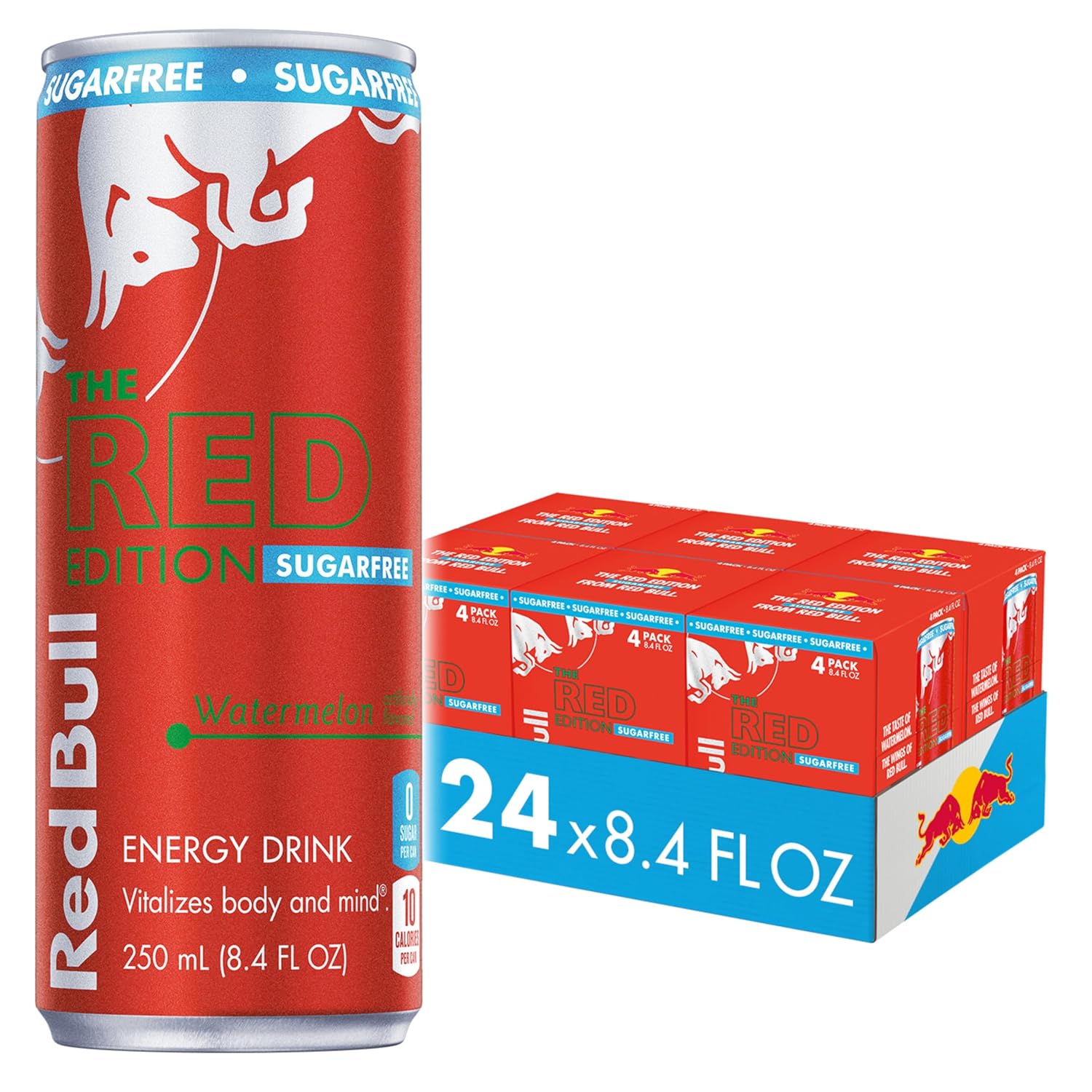 Red Bull Red Edition Sugar Free Energy Drink - Watermelon Flavor
