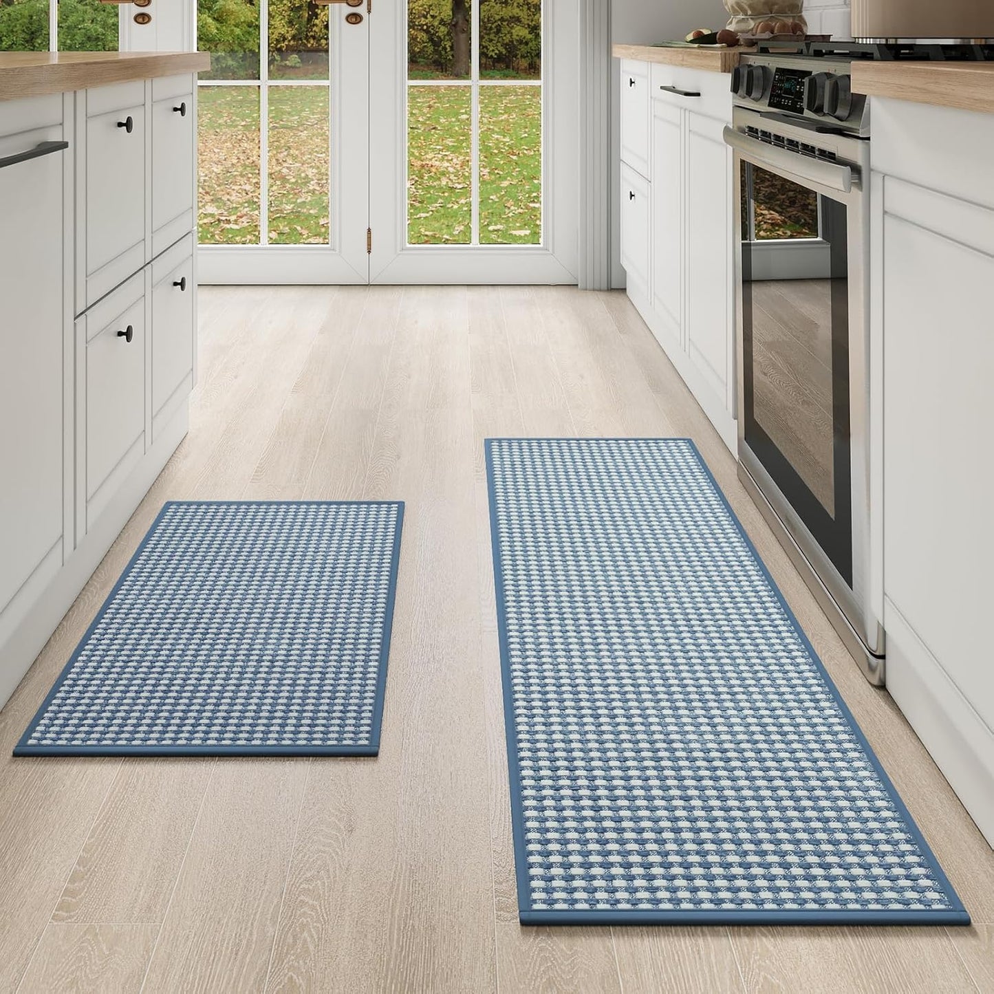 Non Slip Washable Kitchen Mats Set of 2 for Comfort and Safety