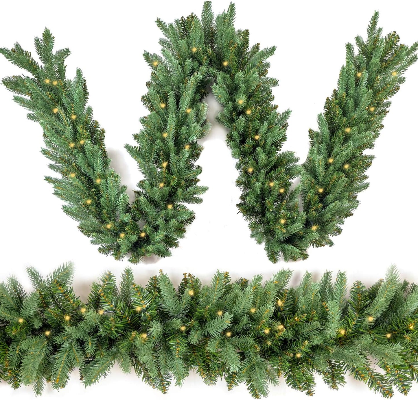 Christmas Garland 9 Ft Prelit Fraser Fir with 50 LED Lights