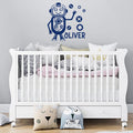 Happy Robot Drawing Wall Name Stickers for Kids - Personalized Robot
