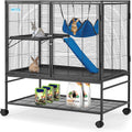 HABUTWAY 40in Large Metal Rolling Ferret Cage - Roomy, Durable Home