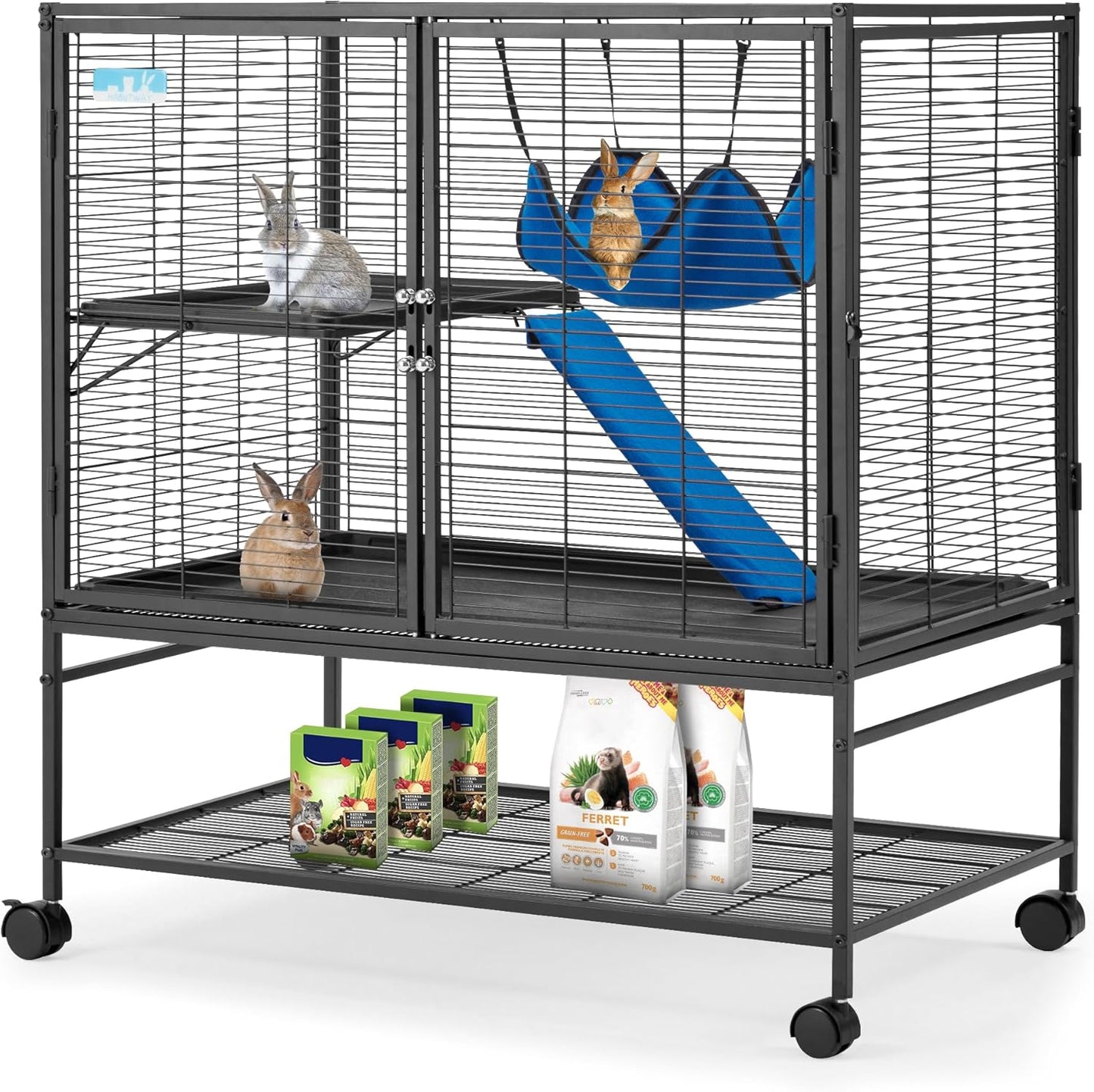 HABUTWAY 40ft'H Large Metal Rolling Ferrets Cage for Small Animals