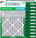 Filterbuy 20x22x2 Air Filter MERV 8 (12-Pack) - Durable Home Air