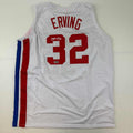 Facsimile Autographed Julius Erving Dr. J New York White ABA Jersey