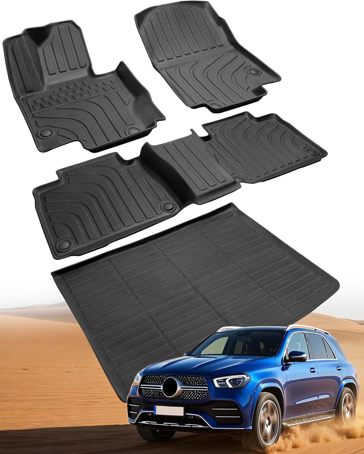 Mercedes Benz GLE Floor Mats: All-Weather TPE Set