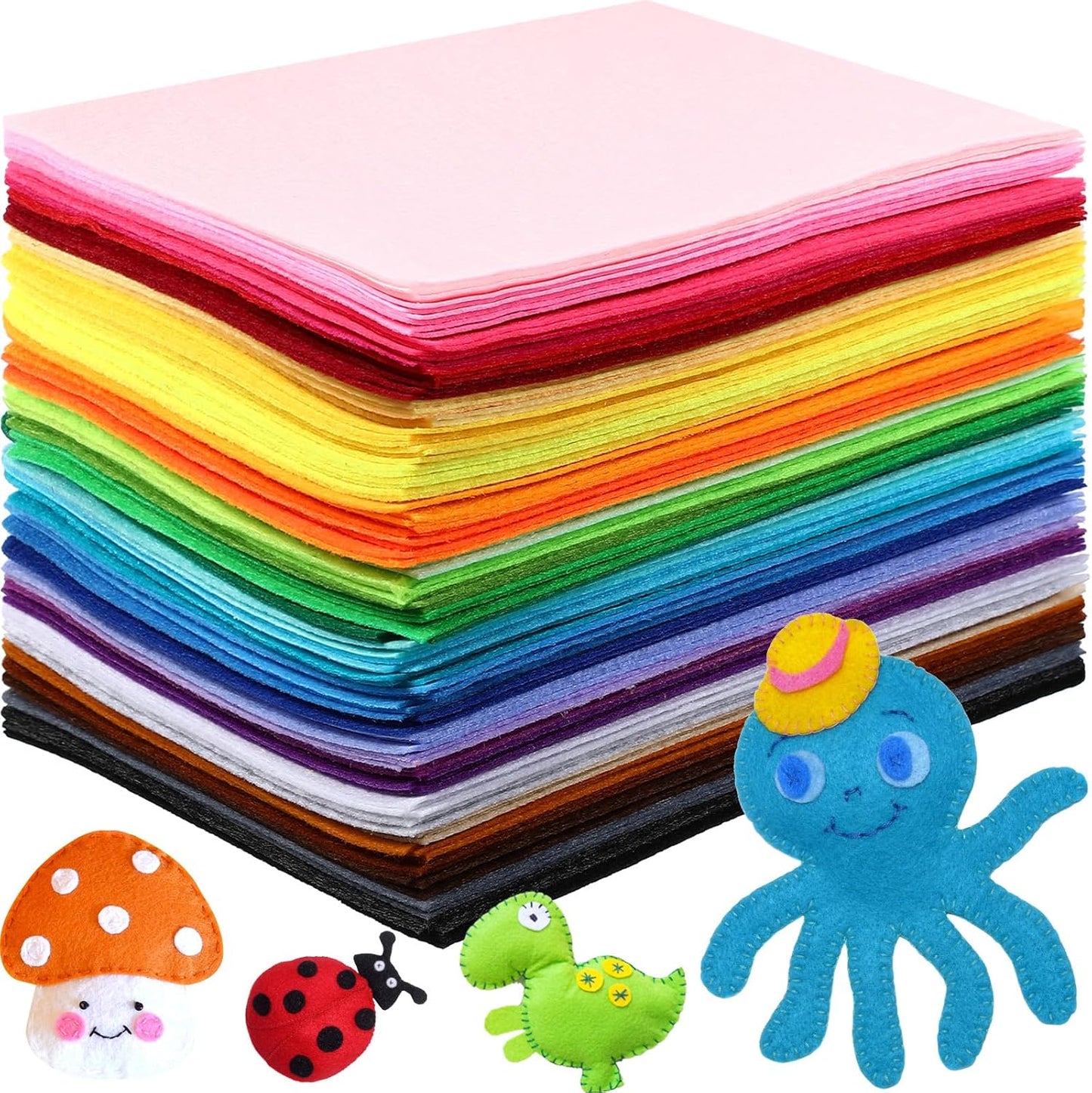 Reginary 120 Pcs Felt Sheets for Crafting and DIY Projects