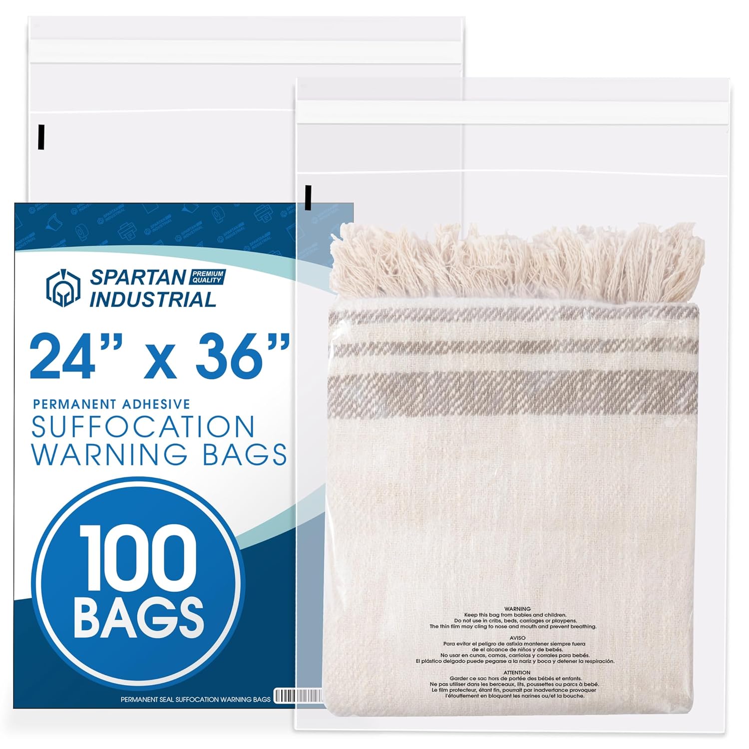 24 X 36 Self Seal Clear Poly Bags for Shipping & Packaging