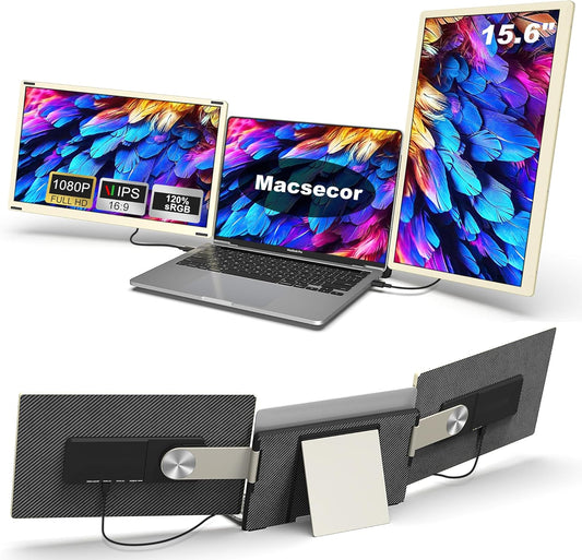 Triple Portable Laptop Monitor Extender - FHD 1080P with Rotation Kickstand