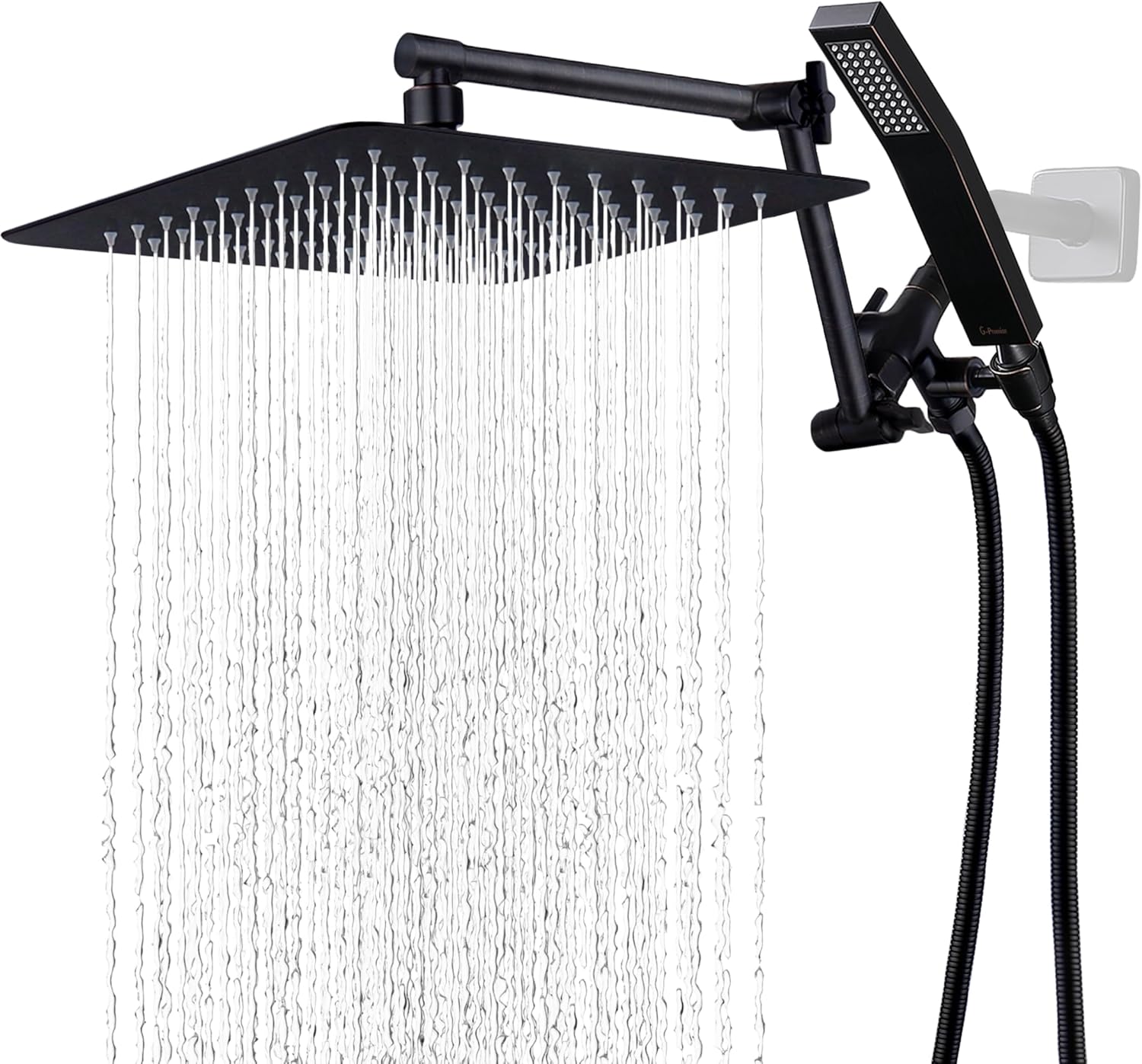 G-Promise 12 Inches Rainfall Shower Head with Handheld Spray Combo