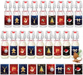 Havawish 16 Pcs Merry Christmas Coquito Glass Bottles