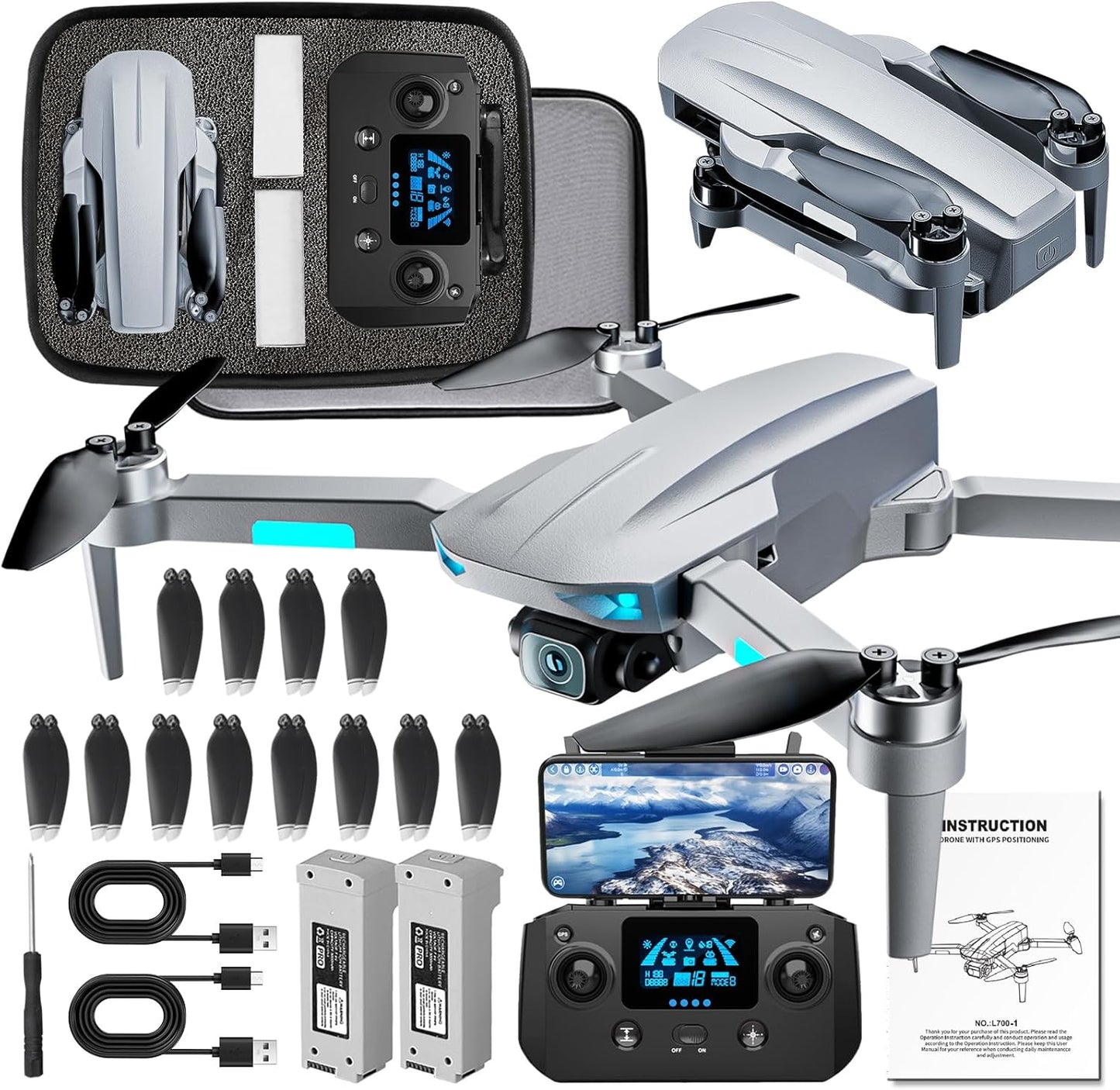 4k Camera Drone: 50 Mins Flight, Under 249g, FPV, Brushless Motor