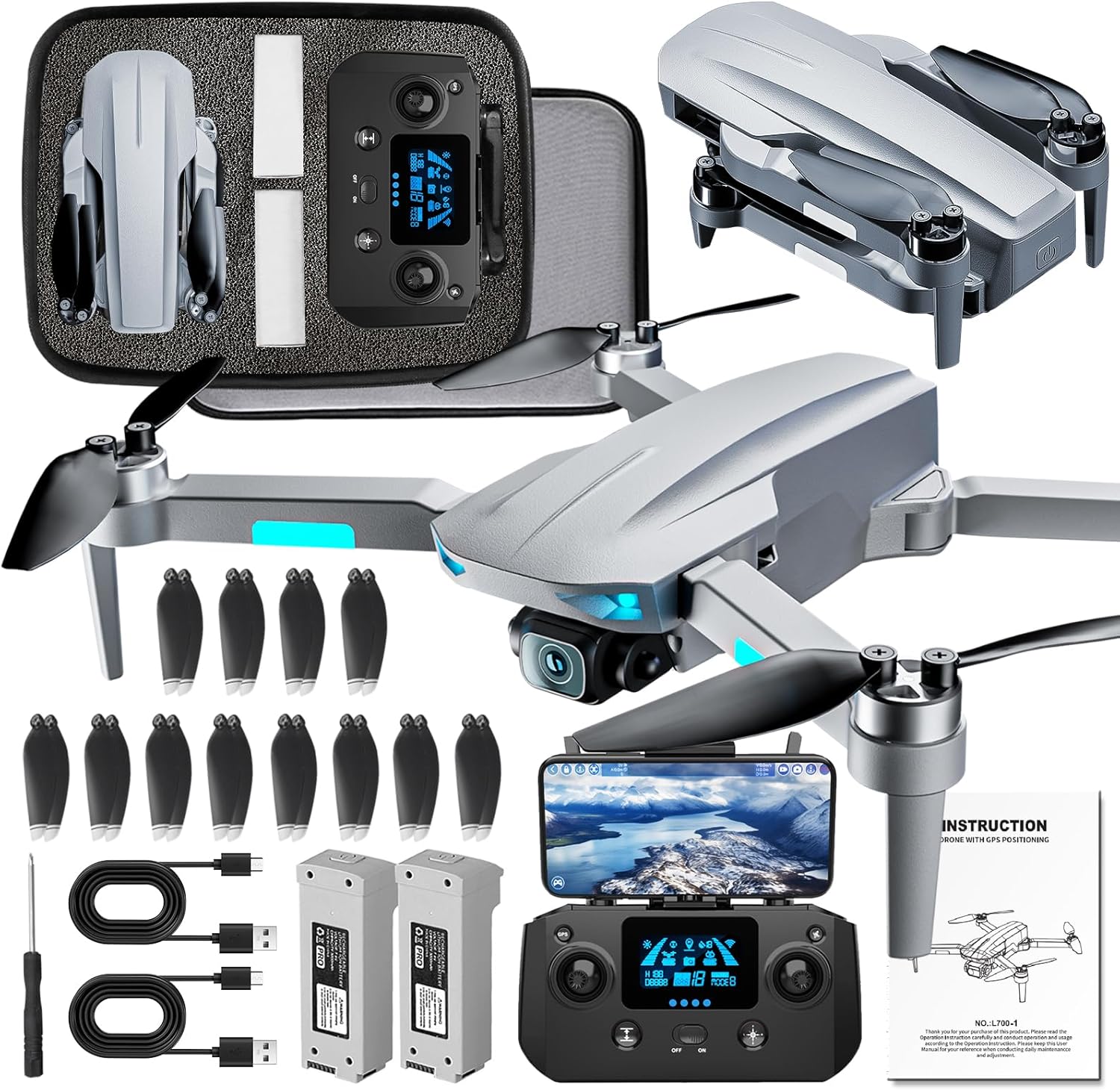 4k Camera Drone: 50 Mins Flight, Under 249g, FPV, Brushless Motor